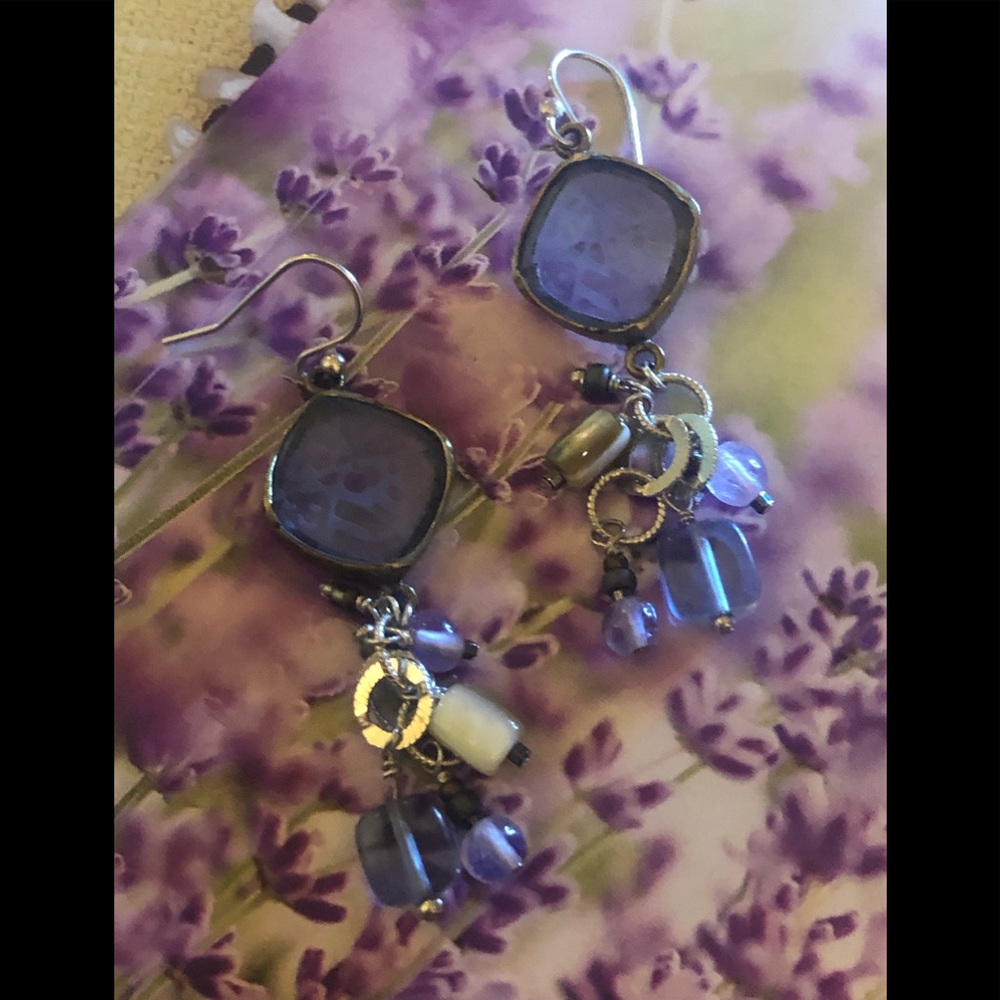 Silpada Sterling Silver and Brass Glass Earrings
